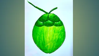 Green coconut drawing step by step/#artwithartistmiltondanda /#youtubeshorts /#short