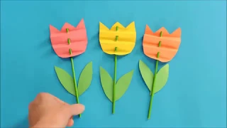 Paper Tulip Craft | Paper Flower Crafts | Easy Kids Crafts