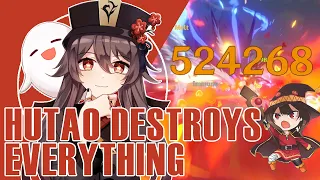 HUTAO DESTROYS EVERYTHING!! All teams showcase, Hutao vs world lvl 8 Bosses // Genshin Impact