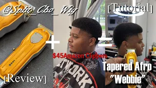 $45 Clipper/Trimmer Combo From Amazon [Review] Tapered Afro "Webbie" Tutorial - @Split_Cho_Wig