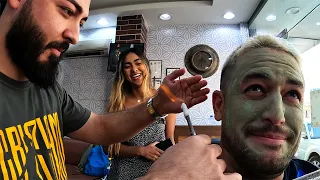 Crazy Fire Haircut in Qatar Barbershop During FIFA World Cup 🇶🇦 🔥