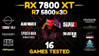 RX 7800 XT + Ryzen 7 5800x3D | Test in 16 Games (1440P - FSR - RT On/Off)