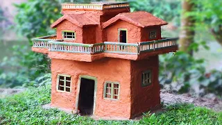 Build The Most Beautiful Mud House - Amazing Building Skills