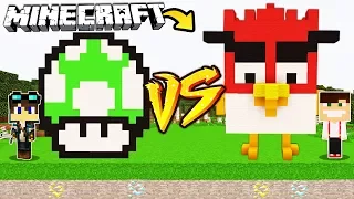 ZAMEK MARIO GRZYB VS ZAMEK ANGRY BIRDS W MINECRAFT!