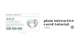 plain & interactive carrd tutorial!　✦　cr; hypeyong
