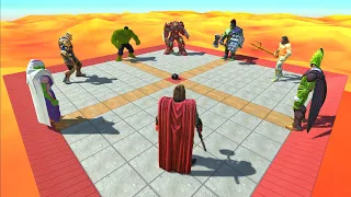 Super Hero Battle Royale Over Hot Lava - Animal Revolt Battle Simulator