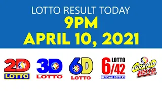 Lotto Result Today April 10 2021 9pm Ez2 Swertres 2D 3D 6D 6/42 6/55 PCSO STL