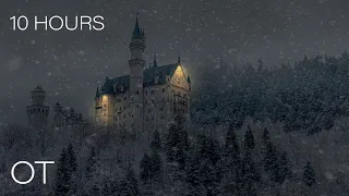 Blizzard at Castle Neuschwanstein | Howling Wind & Blowing Snow | Relax | Study | Sleep | 10 HOURS