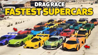 GTA 5 ONLINE - Which is fastest Supercars | DRAG RACE PART 1