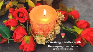 Easy decoupage candles I decoupage on candles for beginnersI DIY DECOR IDEAS