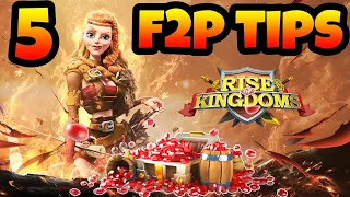 5 AMAZING MUST USE TRICKS FOR F2P! Rise Of Kingdoms Top 5 F2P Tips & Tricks & Guide! RoK Guide!