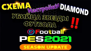 PES 2021 💥 СХЕМА УБИЙЦА ЗВЕЗДЫ ФУТБОЛА (РОМБ) НАСТРОЙКА !!💥ЛУЧШАЯ СХЕМА И ТАКТИКА !! В ЖОПУ ПОПСУ !!