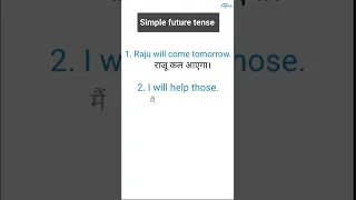 Simple future tense examples with hindi meaning || tenses example#tense#futuretenses#example#tenses