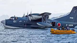 US Testing Japanese $160 Million Seaplane ShinMaywa US-2 in the Middle of the Sea