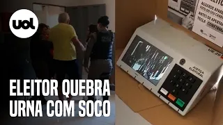 Homem quebra urna eletrônica com socos na Paraíba após alegar erro no equipamento