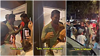 The CRAZY reaction of Inter Miami fans when they met Messi at a restaurant in Miami