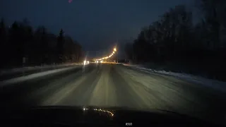 ASMR езда на машине ночью зимой