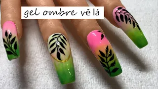 Ombre Gel - Cách Sơn Ombre gel Và Vẽ Lá.