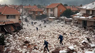 Hundreds of houses are broken! Italy is on its knees before nature. Huge hail in Turin