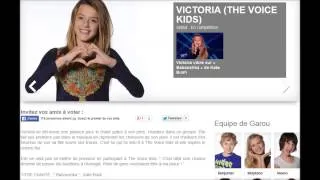 The Voice Kids - Victoria (Garou) - son profil
