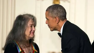 Martha Argerich at conferment of Kennedy Centre Honors by President Barack Obama (2016)