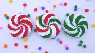 How to crochet a Candy || Christmas Decorations || Holiday Ornaments || Winter crochet tutorial