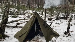 Polish Lavvu and Outbacker Firebox Stove first trip.