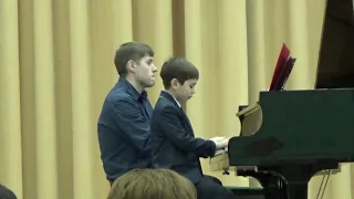 Scott Joplin "The Entertainer" - исполняют Александр Головщинский и Денис Денисов, 07.12.2014