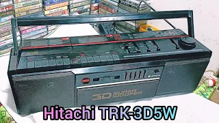Hitachi TRK-3D5W double cassettes FM  radio recorder stereo Hitachi boombox