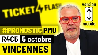 Pronostic PMU course Ticket Flash Turf - Vincennes (R4C5 du 5 octobre 2021 - mobile)