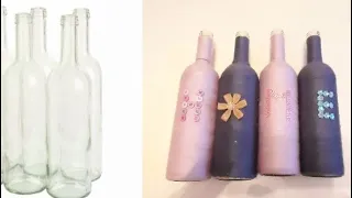 Glass Bottles Decoration Ideas with Wool /Bottle Crafts Ideas