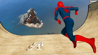 Epic Ragdolls - GTA 5 Spider-Man Classic and Alligator Jumps/Fails (Euphoria Physics) Ep.152