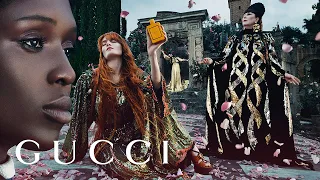 The New Gucci Bloom Campaign with Anjelica Huston, Florence Welch, Jodie Turner-Smith and Susie Cave