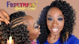 How to Crochet FREETRESS Beach Curl | Invisible Part & Braiding Pattern