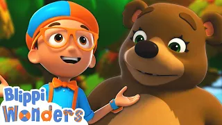 Blippi Meets Bears! | Blippi Wonders Cartoon | Learn ABC 123 | Fun Cartoons | Moonbug Kids
