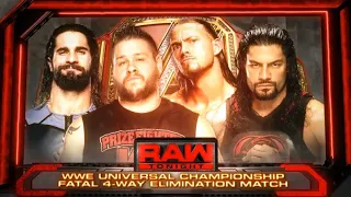 FULL MATCH: WWE Universal Title Fatal 4-Way Elimination Match (2/3) | WWE RAW 08/29/16