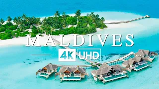 FLYING OVER MALDIVES (4K Ultra HD) - Scenic Relaxation Film With Calming Music