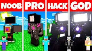 Minecraft Battle: NOOB vs PRO vs HACKER vs GOD TV TITAN 2 SKIBIDI TOILET House BUILD Animation