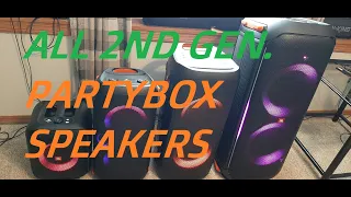 All JBL Partybox 🤑 Second Gen. Speakers Sound Comparison. Partybox 710, 310, 110 & Encore Essential.