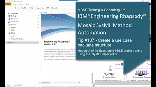 IBM Engineering Rhapsody Tip #107 - Create use case package structure