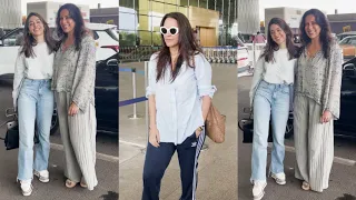 Alaya F With Mom & Neha Dhupia Spotted At Airport❤️😘🤗