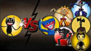 Cartoon Cat Vs Huggy Wuggy, Killy Willy, Bendy, Siren Head, Sundrop & Moondrop | Most Epic Video