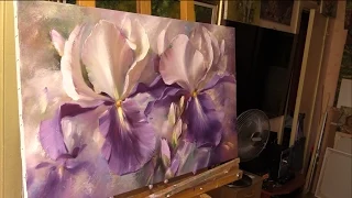 Небольшой урок живописи маслом. Ирисы. Alla Prima Oil Painting