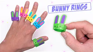 Easy Origami Paper Bunny Rings || How to make paper rabbit rings