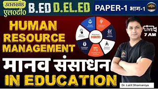 शिक्षा में मानव संसाधन प्रबंधन | Human Resource Management in Education | Role of 'HRM' in Education