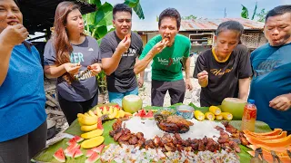 Boodle Fight!! VILLAGE FOOD in Philippines - Unforgettable Filipino Food!!