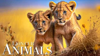 Lion Cubs 4K ~ Relaxing Music That Heals Stress, Anxiety and Depressive Conditions, Gentle Music