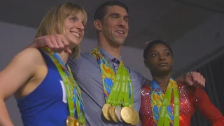 Simone Biles, Michael Phelps, and Katie Ledecky's SI Photo Shoot | 360 Video | Sports Illustrated