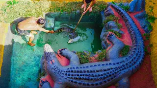 Build Underground House And Underground Swimming Pool For Crocodile