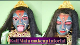 Kali Mata makeup tutorial step by step 🥰❤️Kali jhanki makeup tutorial  Kali maa makeup// Kali makeup